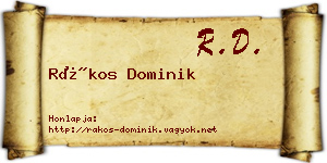 Rákos Dominik névjegykártya