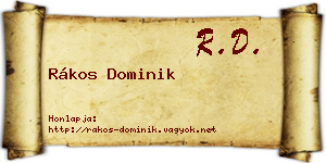 Rákos Dominik névjegykártya